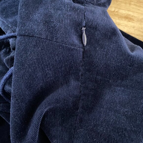 Saylor Billie Corduroy Mini Dress Small Lace Up Short Sleeve Navy Blue‎ DR-1308 - Picture 5 of 7